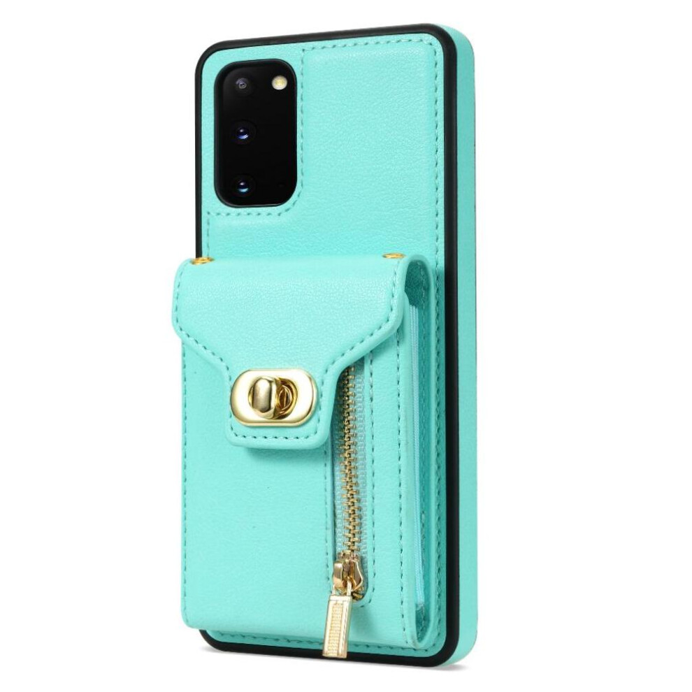 Photos - Case  Zipper Pocket  for Samsung Galaxy S20 Fe Skin Friendly Card Holder Wallet  Strong Magnetic Adsorption(Green)