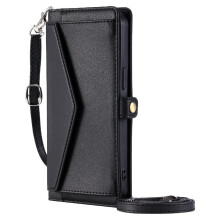 (Black) Wallet Crossbody Case for Samsung Galaxy S20 Fe Rfid Blocking Card Holder Zipper Bills Slot