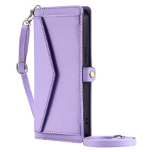(Purple) Wallet Crossbody Case for Samsung Galaxy S20 Fe Rfid Blocking Card Holder Zipper Bills Slot