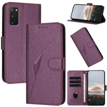 (Dark violet) Flip Case for Samsung Galaxy S20 Fe Premium Pu Leather with Card Slots with Kickstand Function Flip Protective Mobile Phone Anti-fall