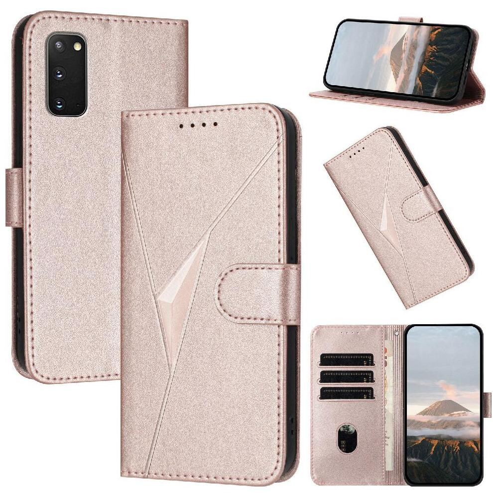 (Pink) Flip Case For Samsung Galaxy S20 Fe Premium Pu Leather With Card Slots With Kickstand Function Flip Protective Mobile Phone Anti-Fall Pink 764563132577