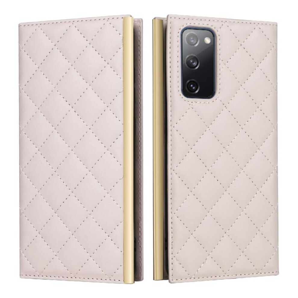 (White) Fashion Flip Case For Samsung Galaxy S20 Fe 4G/5G Wallet Case Kickstand Card Holde Wrist Strap Crossbody Strap White 764563132706