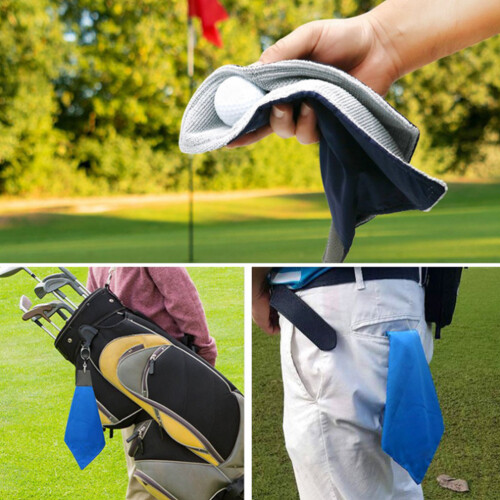 Polyester Golf Towel Microfiber, Blue/Black, Easy Pull, 60x40cm 2
