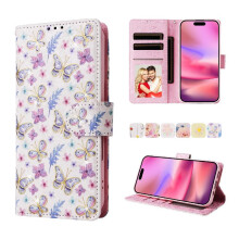 (ohter) Wallet Phone Case for Samsung Galaxy S20 Fe 4g 3 Card Slots 1 Bill Compartment Magnetic Closure Painted Flower Rfid Blocking