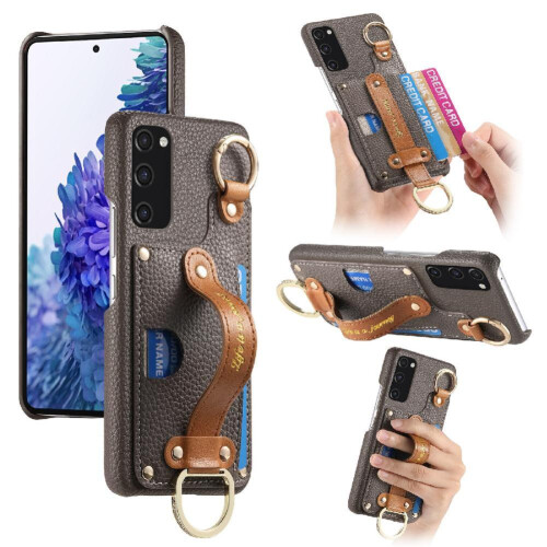 (Gray ) Case for Samsung Galaxy S20 Fe Slim Case Ring Holder Wristband Rfid Blocking 1