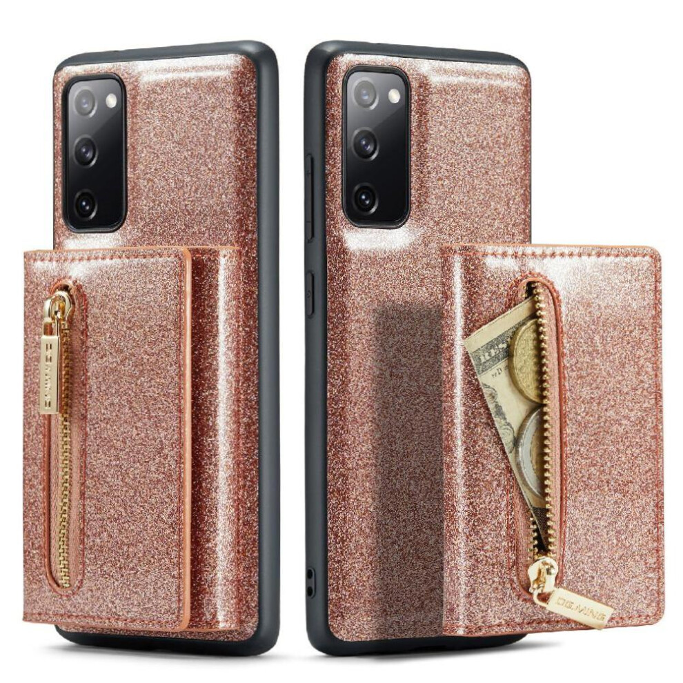 (Rose ) Wallet Case For Samsung Galaxy S20 Fe Card Slots Zipper Protective Magnetic Bling Pu Leather Gold 764563134243