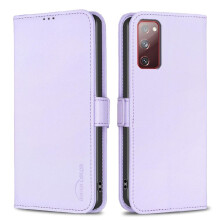 (Light Violet) Flip Case for Samsung Galaxy S20 Fe Magnetic Pu Leather Wallet Kickstand Shockproof Tpu Inner Shell Card Slots Holder