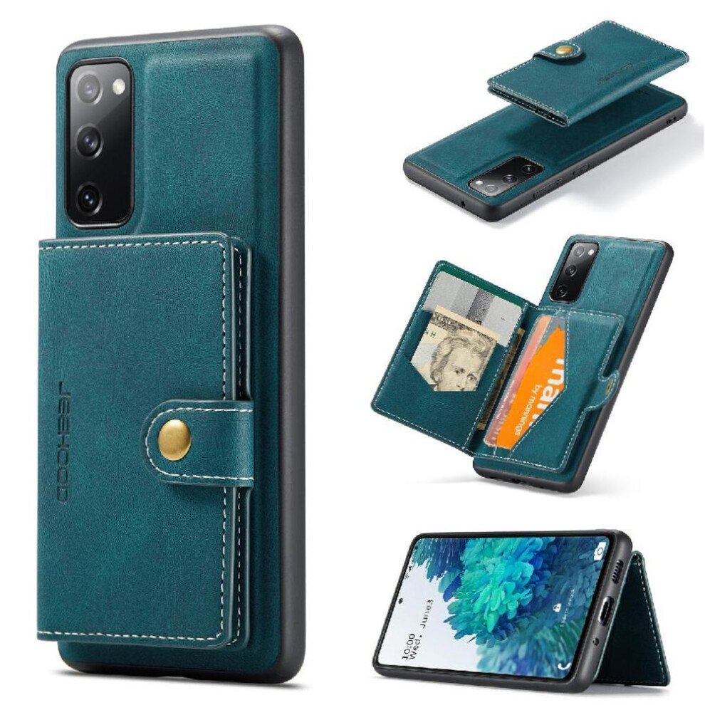 (Blue) Case For Samsung Galaxy S20 Fe Magsafe Stand Cardholder Detachable Magnetic Design Blue 764563134793