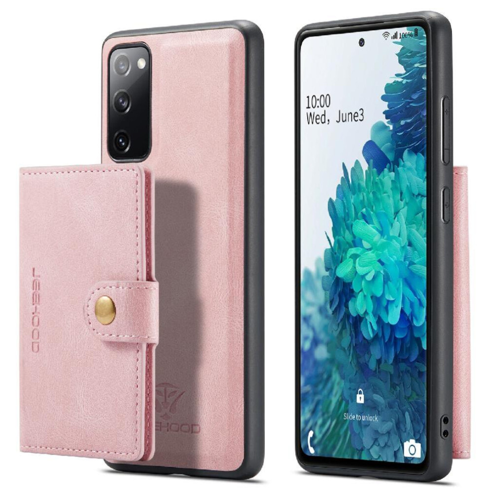 (Pink) Case For Samsung Galaxy S20 Fe Magsafe Stand Cardholder Detachable Magnetic Design Pink 764563134809