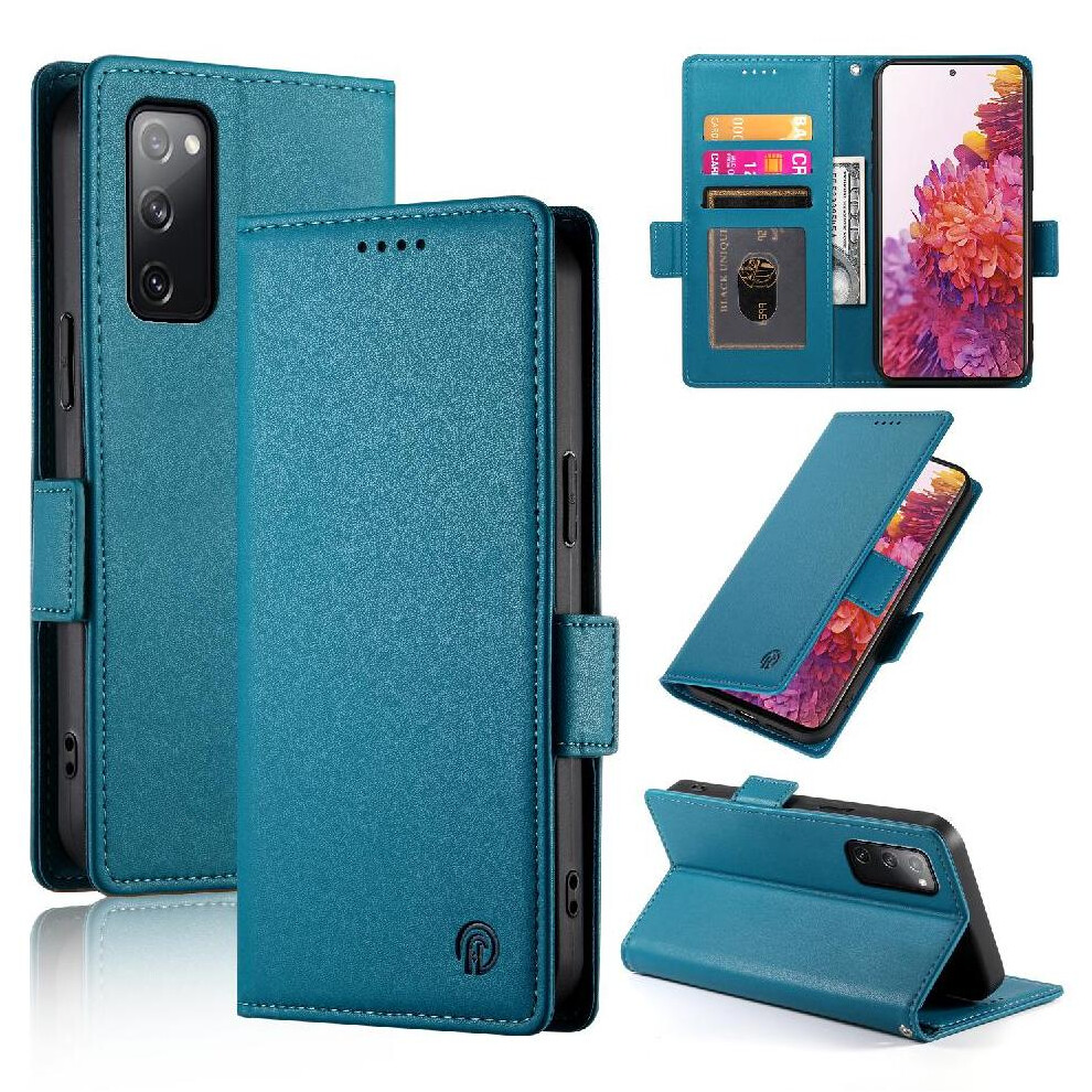 (Blue) Flip Case For Samsung Galaxy S20 Fe Flip Card Slots Daily Use Business Wallet Blue 764563135950