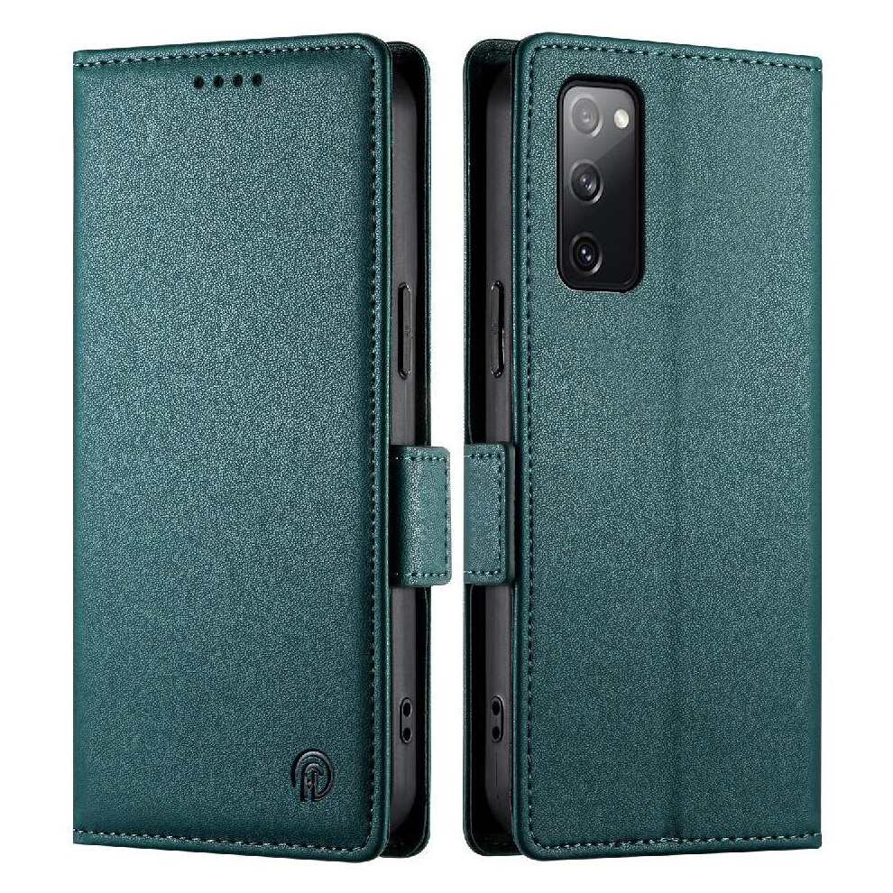 Photos - Case  Flip  for Samsung Galaxy S20 Fe Flip Card Slots Daily Use Business Wallet(Bottle green )