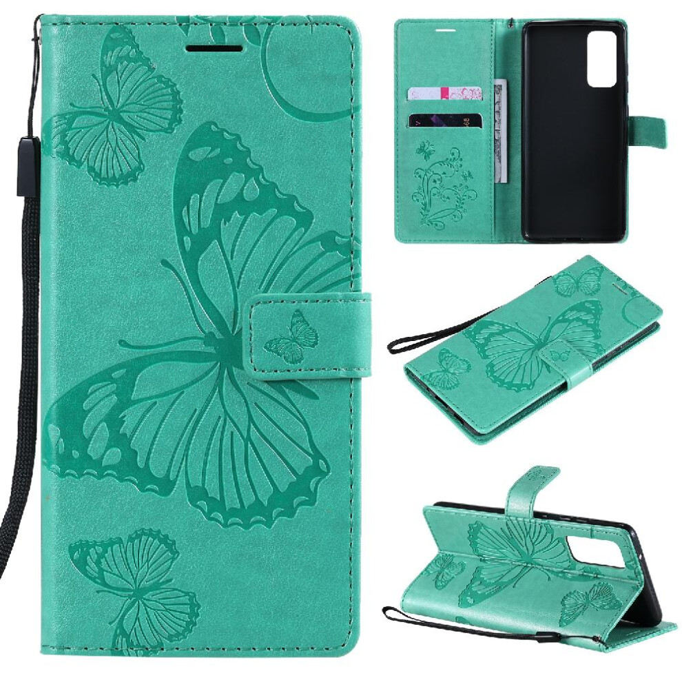 Photos - Case   for Samsung Galaxy S20 Fe Shockproof Cover Pu Leather Flip Kickstand with Card Slot Stand Magnetic Cover(Green)