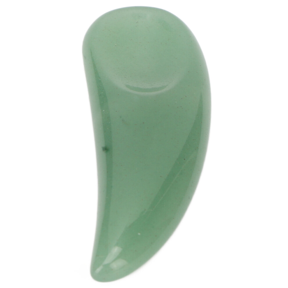 Mini Jadestone Gua Sha Cosmetic Scoop for Eye Serums 3.5in Green
