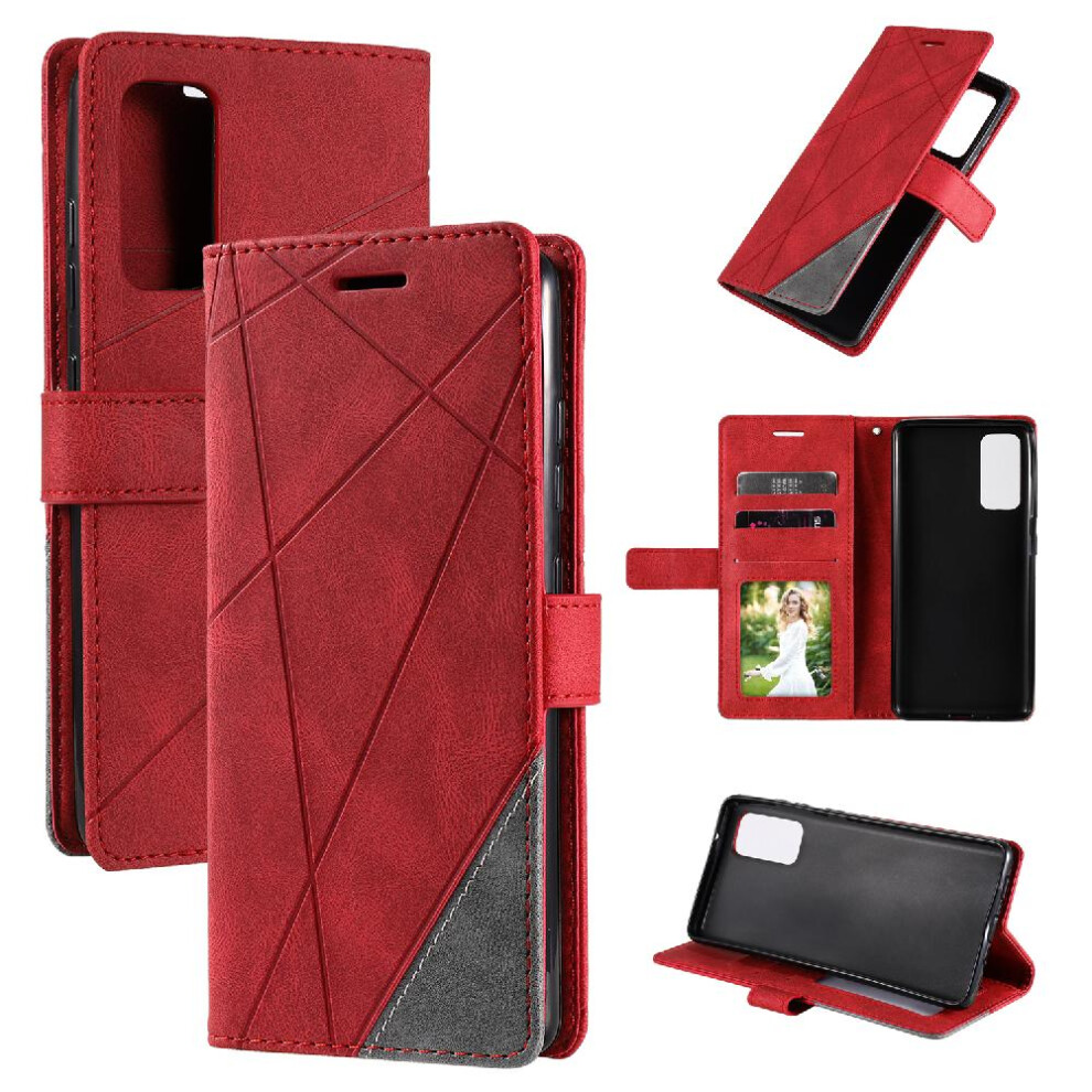 (Red) Case For Samsung Galaxy S20 Fe/S20 Lite Card Holder Kickstand Shockproof Magnetic Pu Leather Wallet Flip Folio Red 764563137671