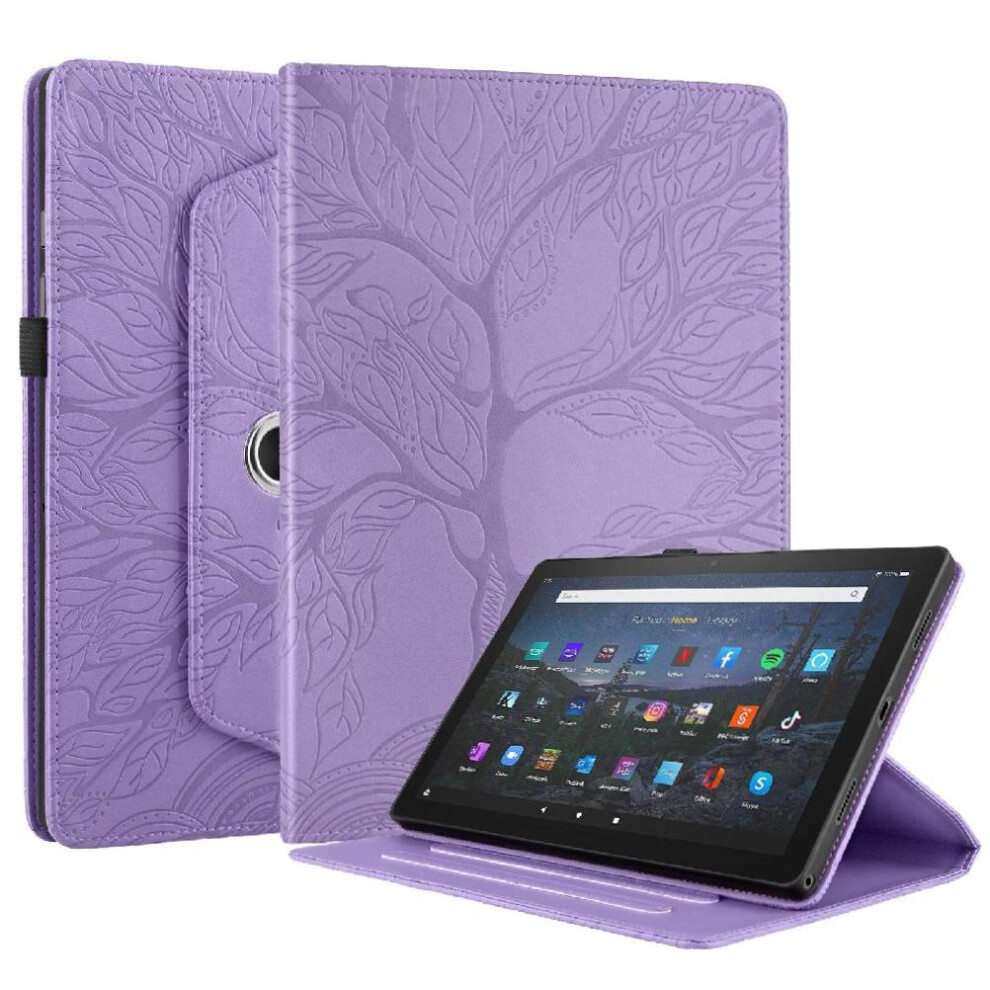 (Purple) Tablet Case For Amazon Fire Hd 8 2022 Adjustable Angles 360 Degree Rotating Thickened Edges Lightweight Purple 764563137848