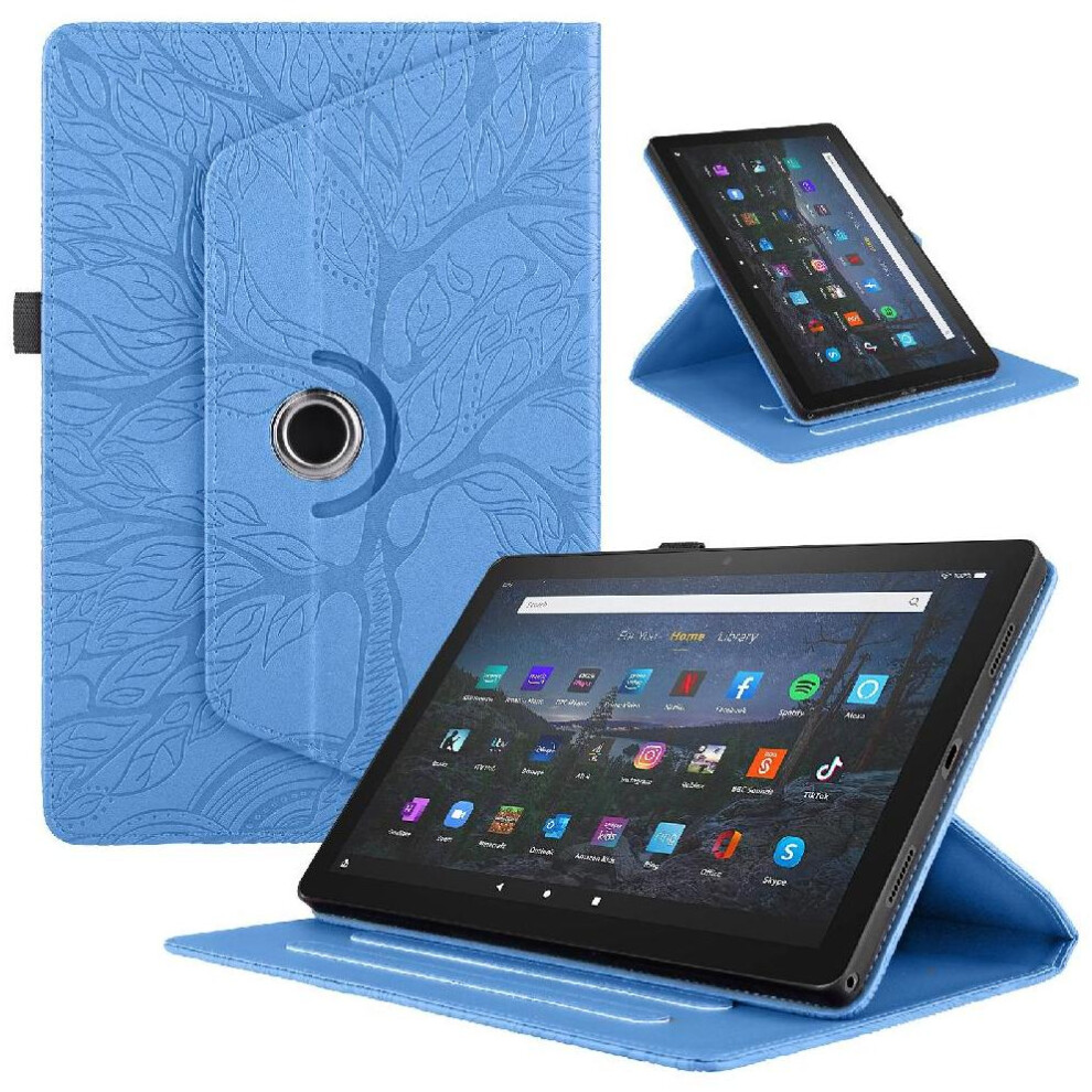 (Blue) Tablet Case For Amazon Fire Hd 8 2020 360 Degree Rotating Lightweight Adjustable Angles Thickened Edges Blue 764563138005