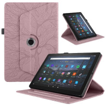 (Pink) Tablet Case for Amazon Fire Hd 8 2020 360 Degree Rotating Lightweight Adjustable Angles Thickened Edges