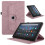 (Pink) Tablet Case for Amazon Fire Hd 8 2020 360 Degree Rotating Lightweight Adjustable Angles Thickened Edges 1