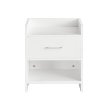 SoBuy White Bedside Table with Drawer, FBT66-W