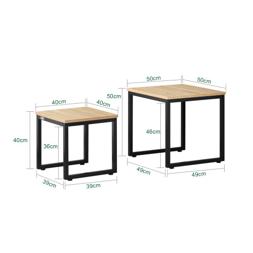 SoBuy® FBT42-N, Nesting Tables Set of 2 Coffee Table Side Table End Table 2