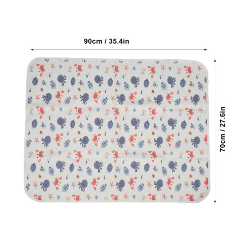 Toddler Bed Mat Protector 70x90cm Cute Submarine Design Machine Washable 1