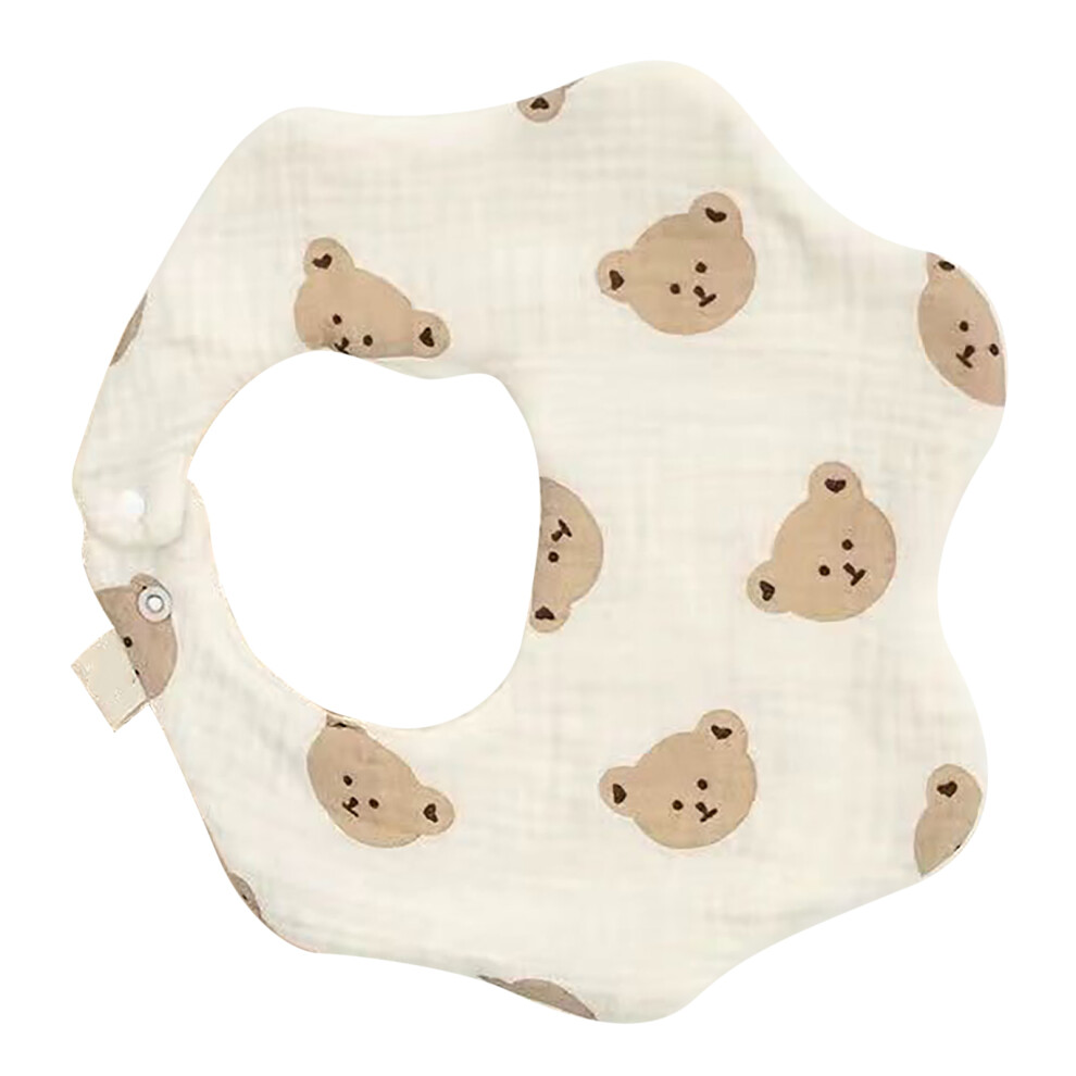 Versatile Baby Bib with Cute Petal Shape Soft Cotton Unisex Design