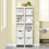 SoBuy Ψηλό Ντουλάπι Μπάνιου FRG126-W Λευκό 30x30x144cm 14