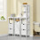 SoBuy Ψηλό Ντουλάπι Μπάνιου FRG126-W Λευκό 30x30x144cm 11