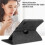 (Black) Tablet Case for Honor Pad X8a Lightweight 360 Degree Rotating Adjustable Angles Thickened Edges 6