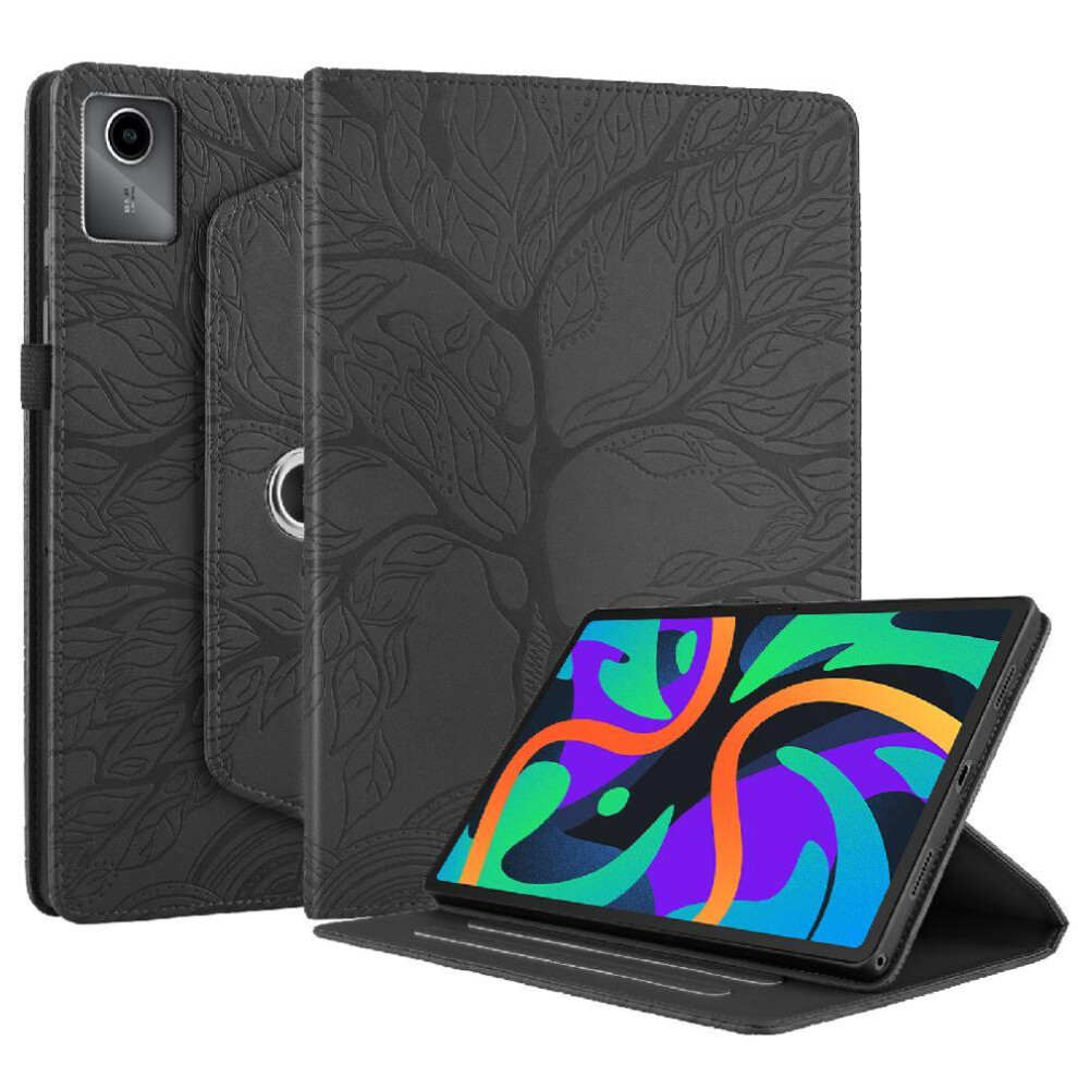 (Black) Tablet Case For Lenovo Tab M11 360 Degree Rotating Thickened Edges Adjustable Angles Lightweight Black 764563139811