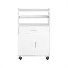 SoBuy Carrello Cucina con Ruote e Piano Estraibile Bianco