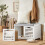 SoBuy πάγκος παπουτσιών λευκό με 2 κάδους 71x34x43cm 14
