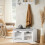SoBuy πάγκος παπουτσιών λευκό με 2 κάδους 71x34x43cm 13
