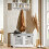 SoBuy πάγκος παπουτσιών λευκό με 2 κάδους 71x34x43cm 2