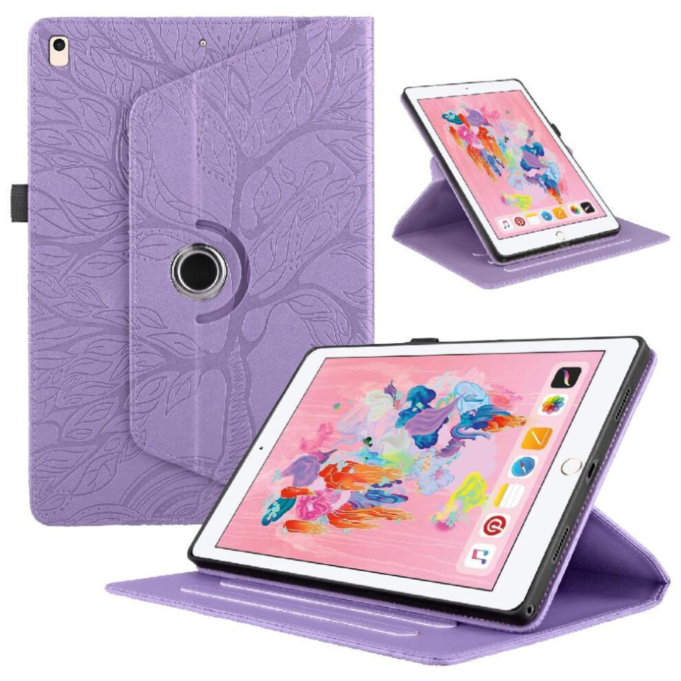 (Purple) Tablet Case For Ipad 10.2 2021 Thickened Edges 360 Degree Rotating Lightweight Adjustable Angles Purple 764563140893