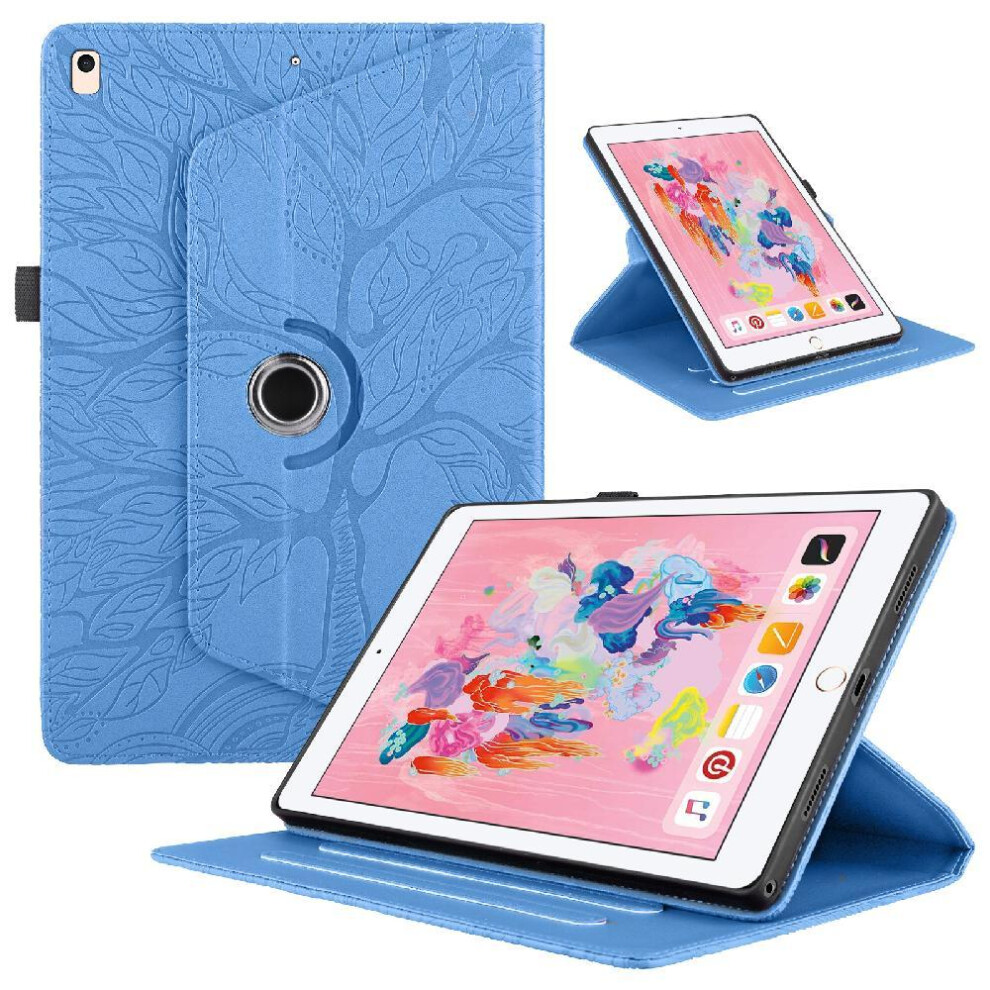 (Blue) Tablet Case For Ipad 10.2 2021 Thickened Edges 360 Degree Rotating Lightweight Adjustable Angles Blue 764563140909