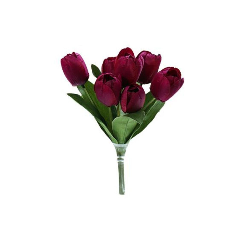 1 Bunch Decorative Bright-colored Artificial Flower Faux Silk Flower Handmade Simulation Tulip