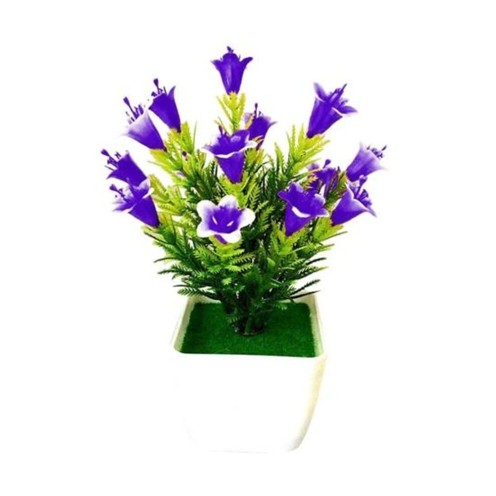 (purple,blue) Artificial Flower Lilium Casa Blanca Plant Wedding Home Floral Potted Bonsai Decor