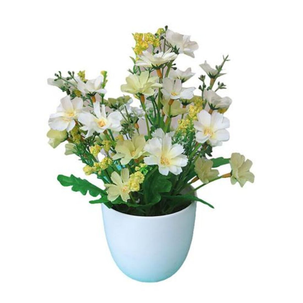 (white) Artificial Flower Potted Party Decor Plastic Diy Artificial Potted Flower For Party