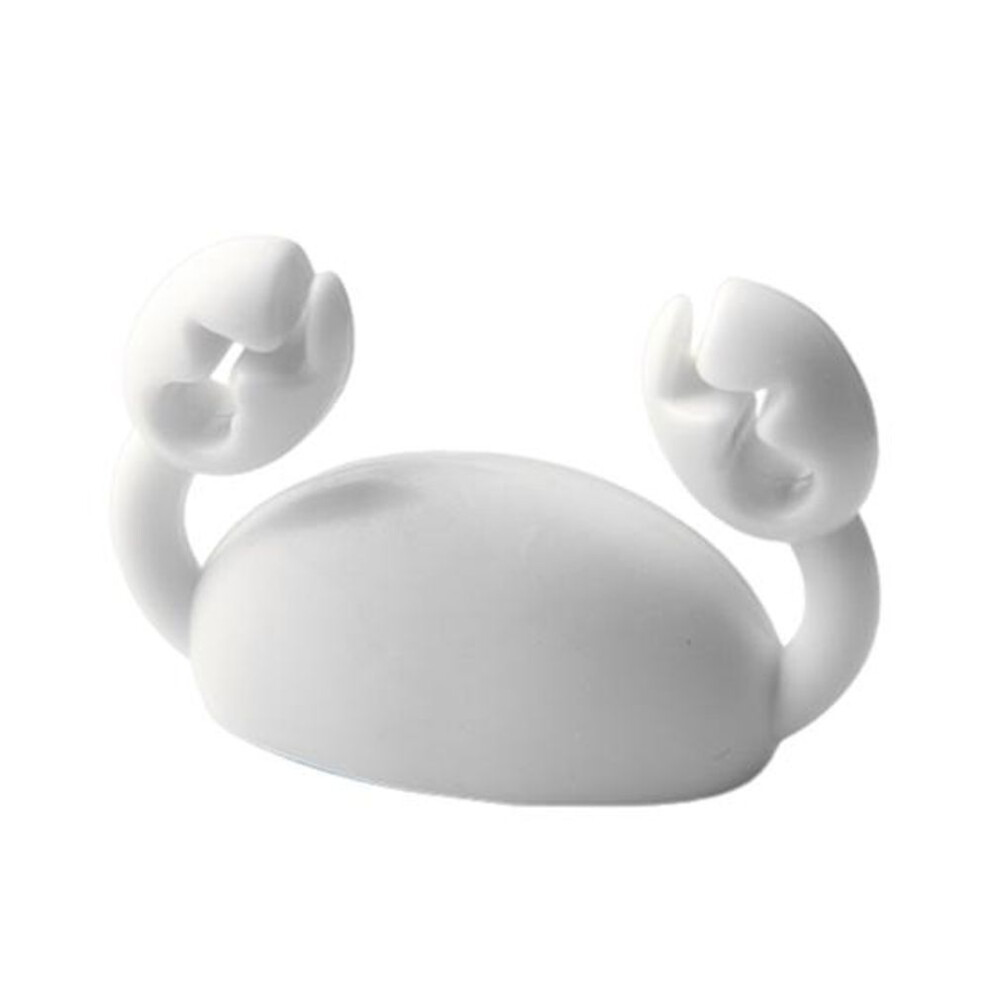 (white) Cute Crab Cable Organizer Clip Line Processor Adhesive Wire Tidy Holder