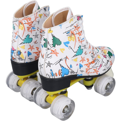 Roller Skates with 4 Wheels, Graffiti Roller Skates Dissipate Heat for Fast 40 2