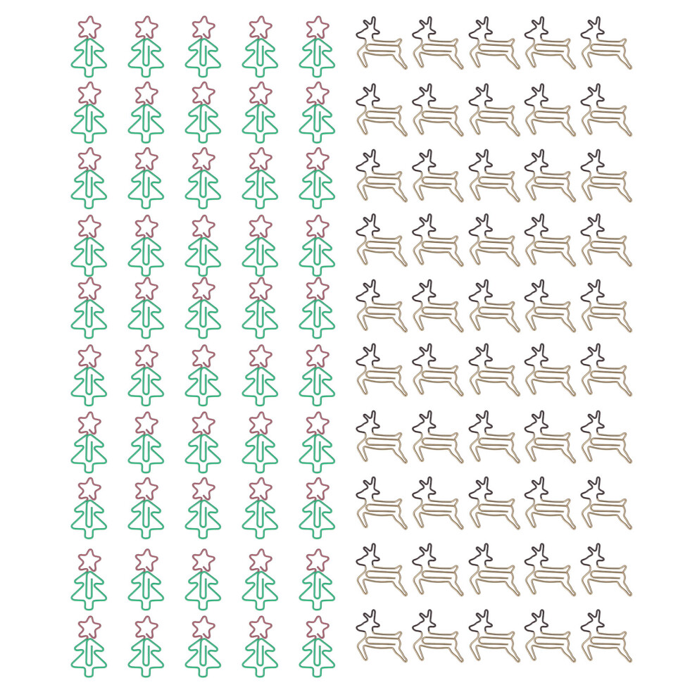 100pcs Paper Clips Lovely Christmas Tree and Deer-image-OPC-PJ765JC-NEW