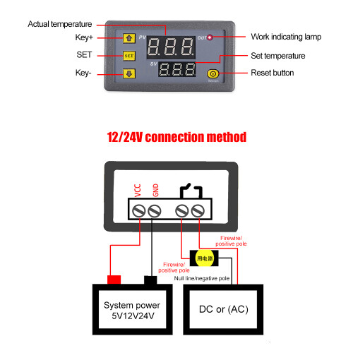 3230 Digital Temperature Controller - 120C | 79x43mm Smart Thermostat