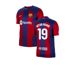 (XXL) 2023-2024 Barcelona Home Shirt (Vitor Roque 19)