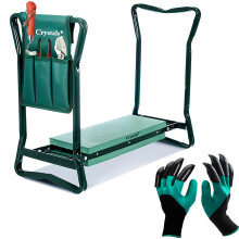 Hochleistungs tragbare faltbare, schaumstoffgepolsterte Gartenkniesengarten -Garten -Knie -Metallhocker mit Gartenhandschuhen