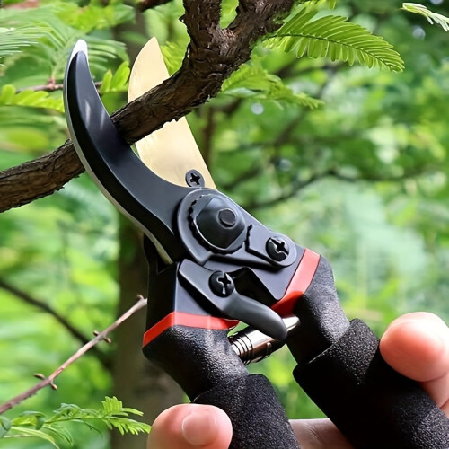 Premium Titanium Bypass Pruning Shears - Ultra-Sharp, Heavy-Duty Garden Scissors- Ergonomic Handheld Pruners