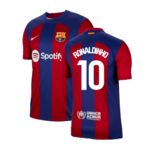 (XL) 2023-2024 Barcelona Home Shirt (Ronaldinho 10)