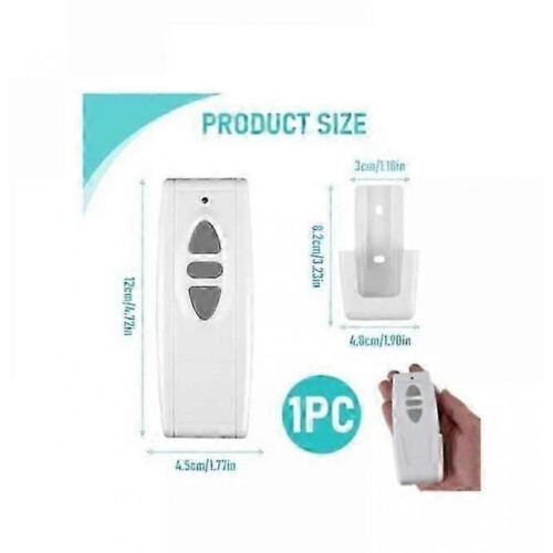 Roller Shutter Remote Control, 433.92 MHz Universal Gate Remote Control, Garage Door Remote Control Duplicator with 3 Buttons, Electric Blinds and Ro 2