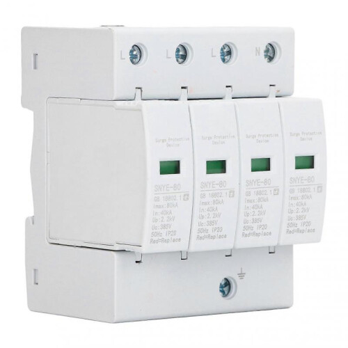 Surge Protective Device 80KA House Voltage Protector Quick Response Fault Indication Surge Arrester Device 4P 385V 1