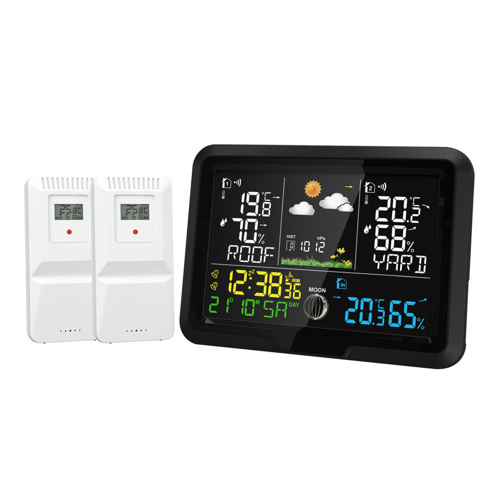 Weather Station Digital Thermometer With Sensor Hd Va Display Home Weather Stations 6493810466748